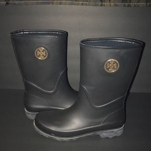 Black Tory Burch Maureen Rain Boots size 11❤️❤️☔️